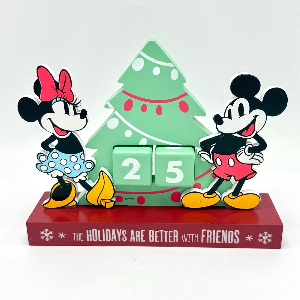 Disney Mickey Minnie Perpetual Advent Calendar Wood Blocks Christmas Countdown
